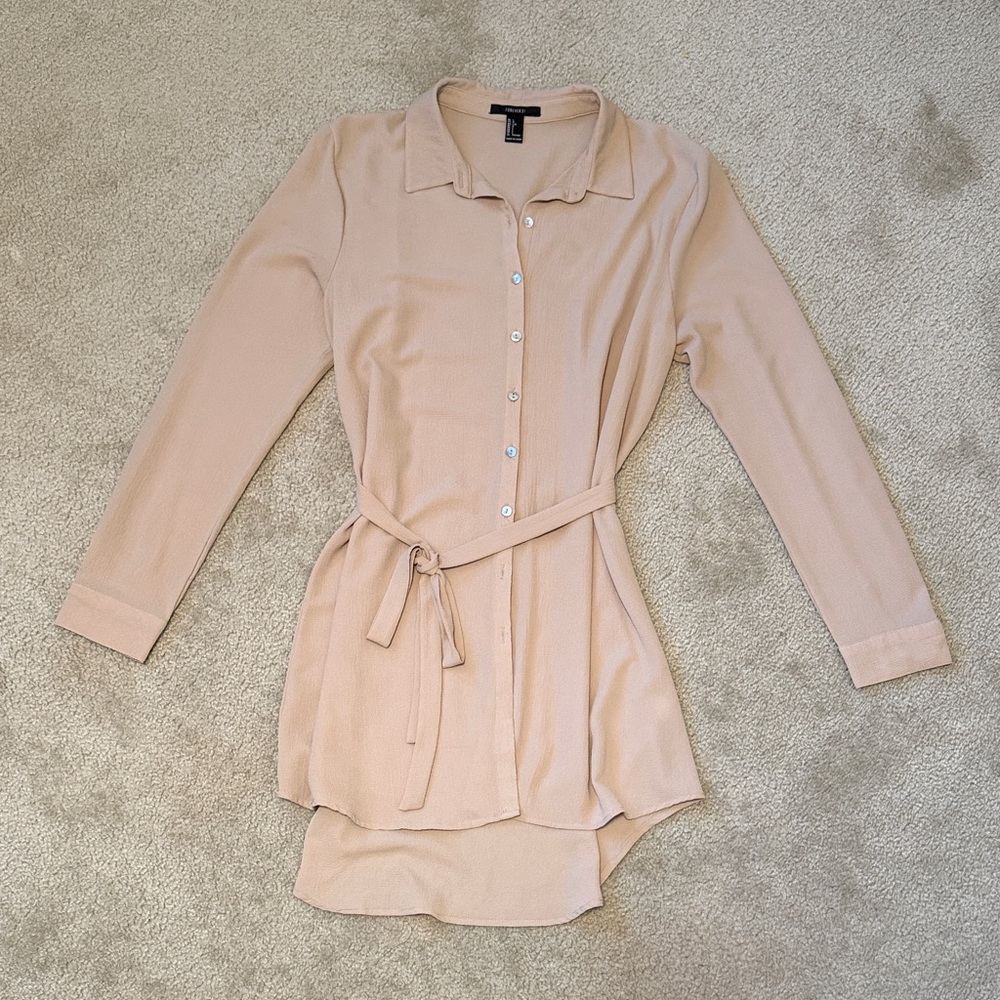 Forever 21 Long Blouse Button Down - image 1